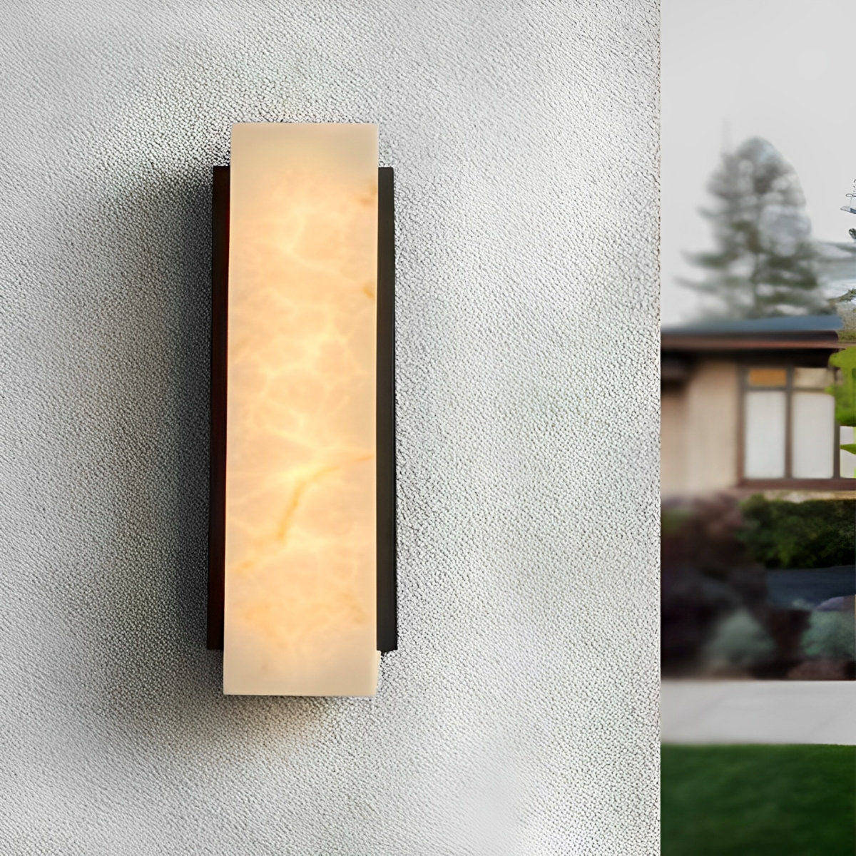 Rectangular Metal LED Light Waterproof Black Modern Outdoor Wall Lights - Flyachilles