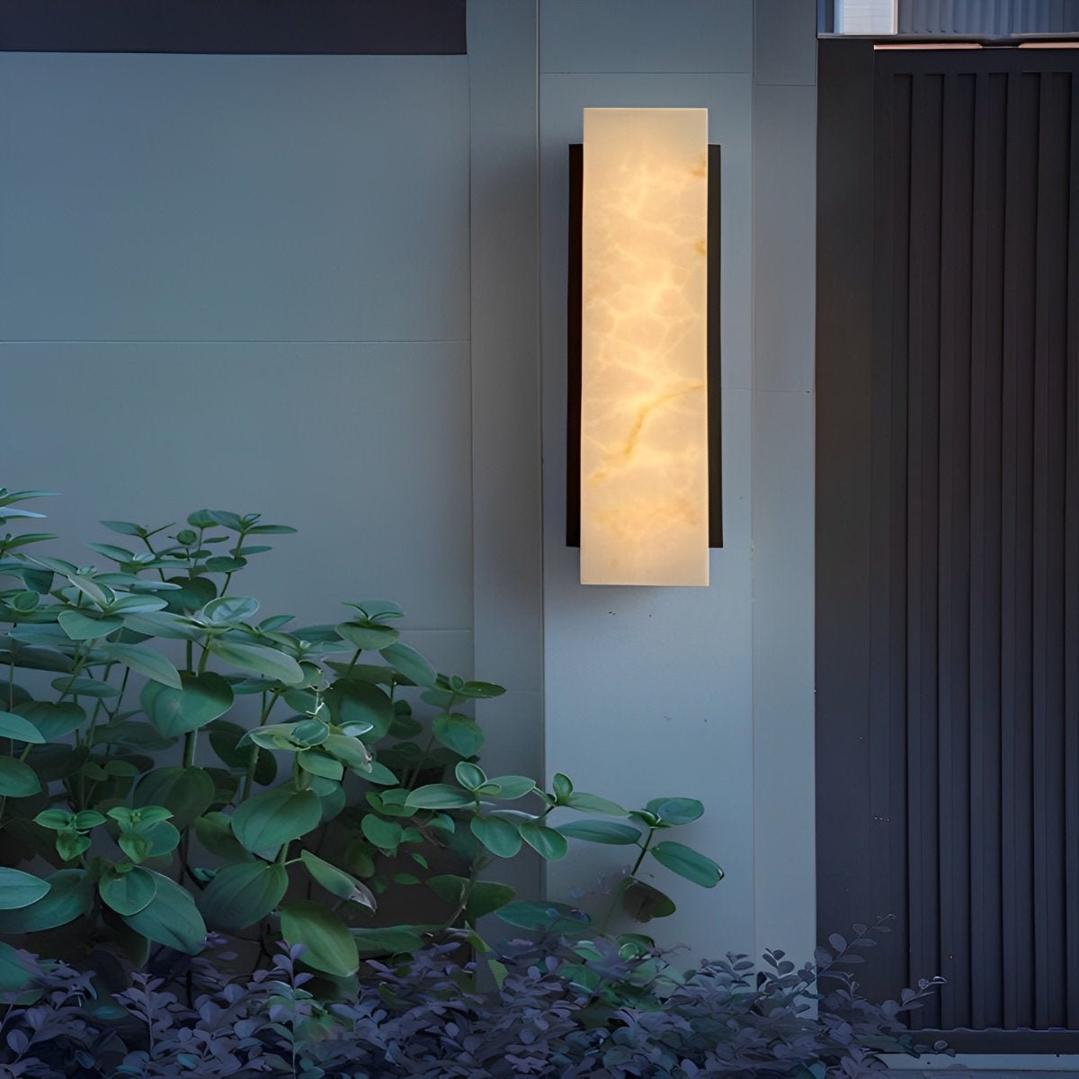 Rectangular Metal LED Light Waterproof Black Modern Outdoor Wall Lights - Flyachilles