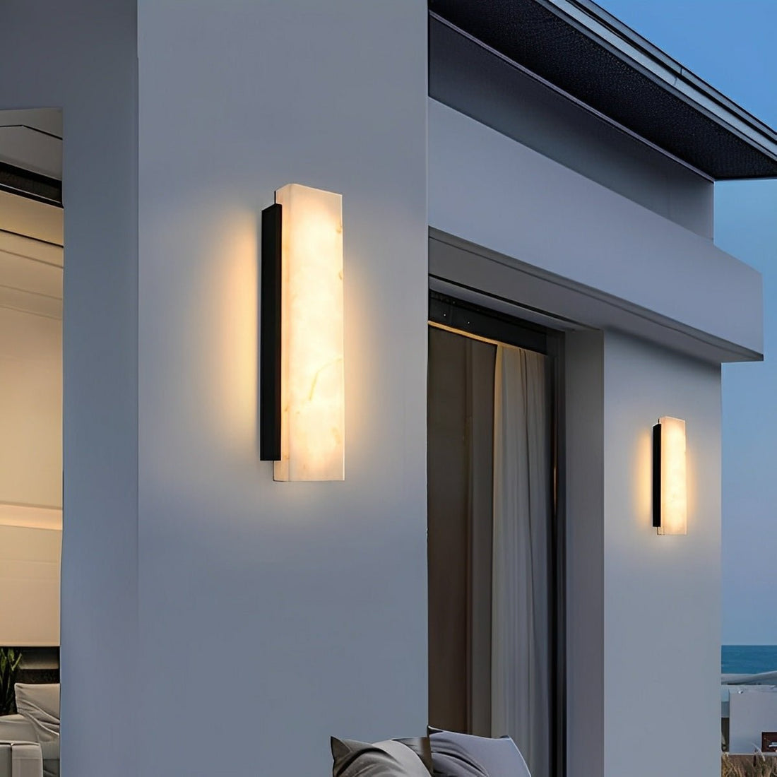 Rectangular Metal LED Light Waterproof Black Modern Outdoor Wall Lights - Flyachilles