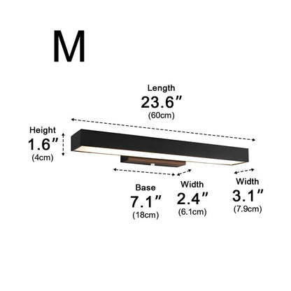 Rectangular Minimalist Waterproof Motion Sensor Black Modern Wall Sconce - Flyachilles