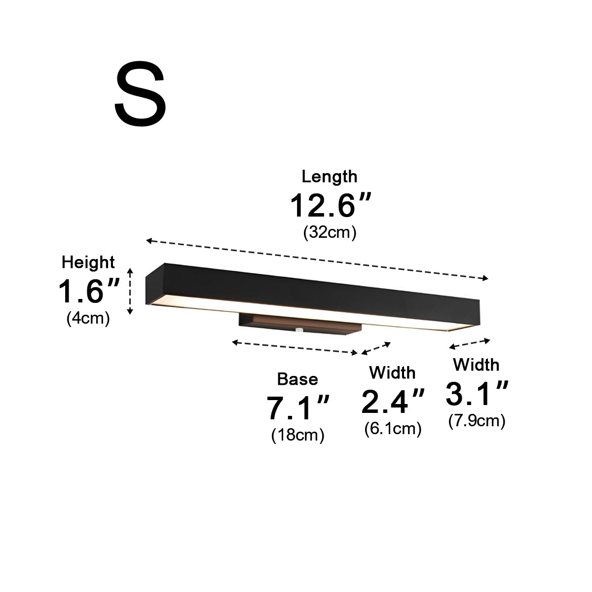 Rectangular Minimalist Waterproof Motion Sensor Black Modern Wall Sconce - Flyachilles