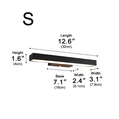 Rectangular Minimalist Waterproof Motion Sensor Black Modern Wall Sconce - Flyachilles