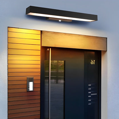 Rectangular Minimalist Waterproof Motion Sensor Black Modern Wall Sconce - Flyachilles