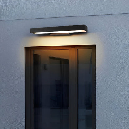 Rectangular Minimalist Waterproof Motion Sensor Black Modern Wall Sconce - Flyachilles