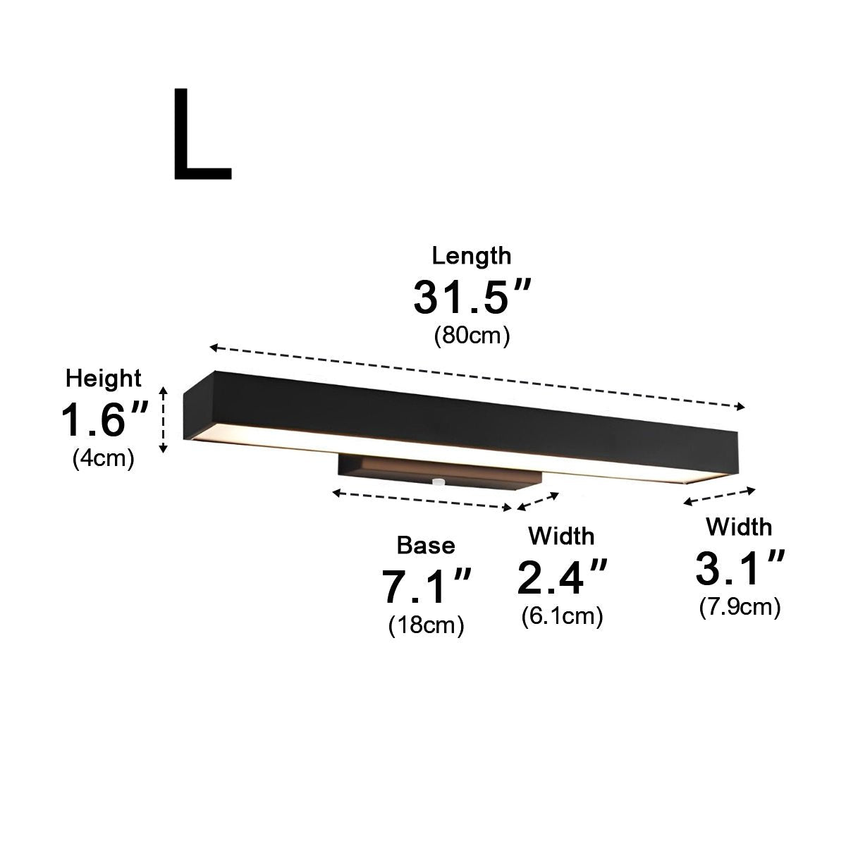 Rectangular Minimalist Waterproof Motion Sensor Black Modern Wall Sconce - Flyachilles