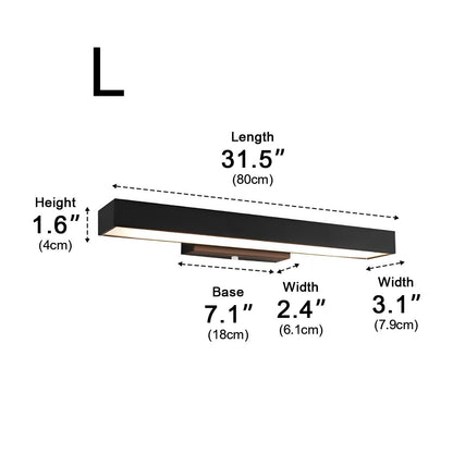 Rectangular Minimalist Waterproof Motion Sensor Black Modern Wall Sconce - Flyachilles