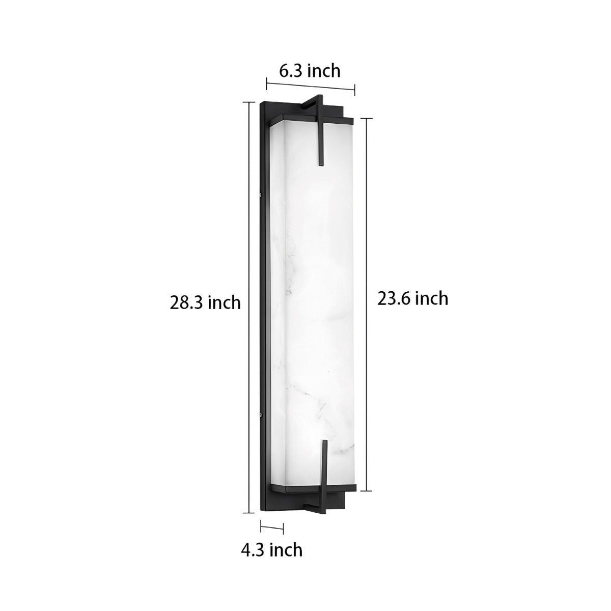 Rectangular Resin Waterproof LED Black Modern Outdoor Sconce Wall Lamp - Flyachilles