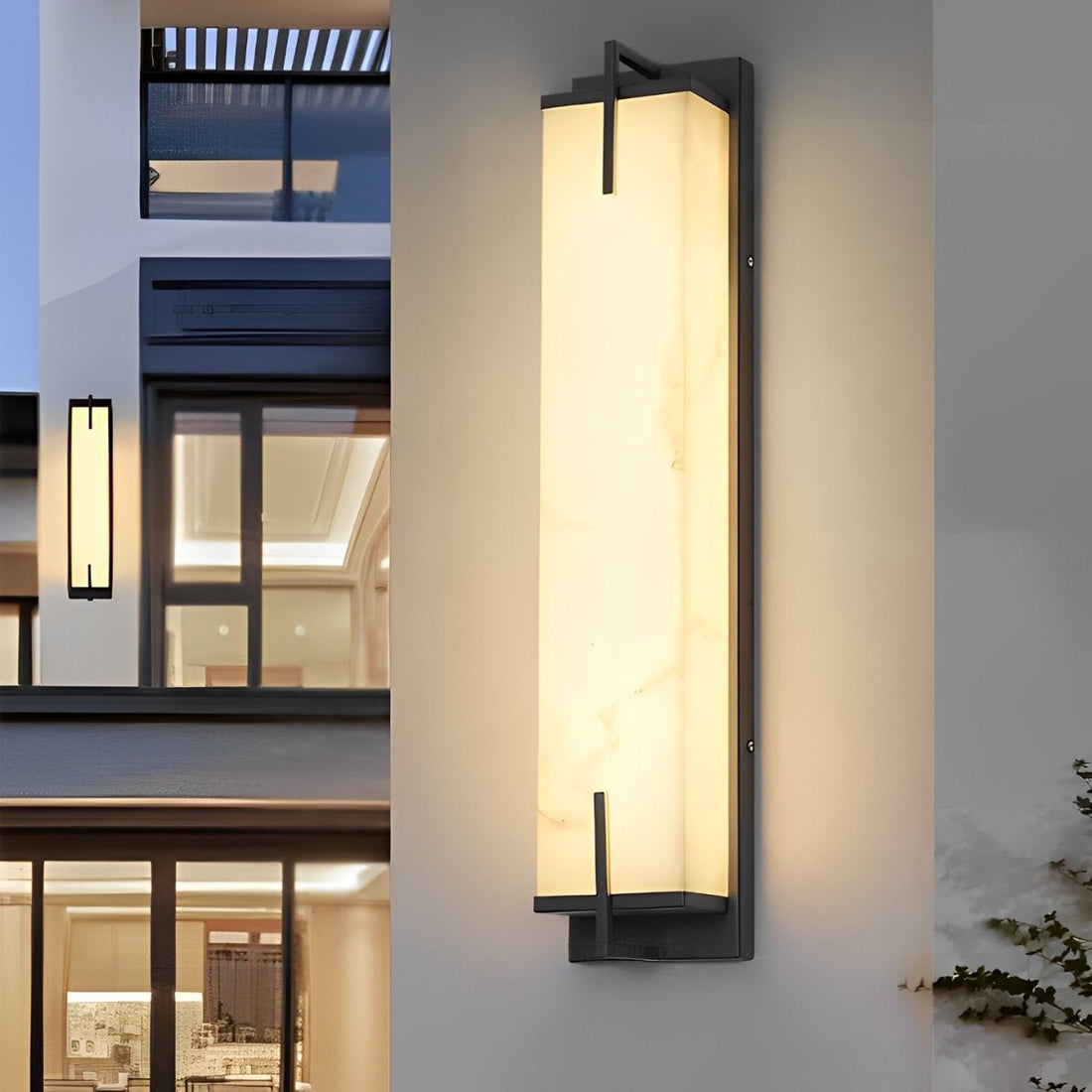 Rectangular Resin Waterproof LED Black Modern Outdoor Sconce Wall Lamp - Flyachilles