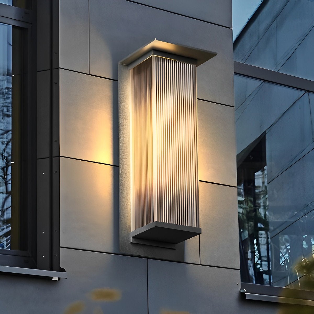 Rectangular Waterproof LED Modern Outdoor Solar Wall Sconces Lighting - Flyachilles