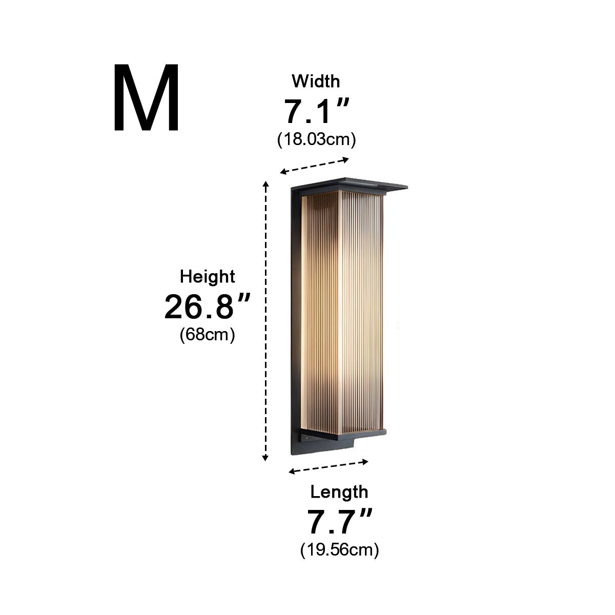 Rectangular Waterproof LED Modern Outdoor Solar Wall Sconces Lighting - Flyachilles
