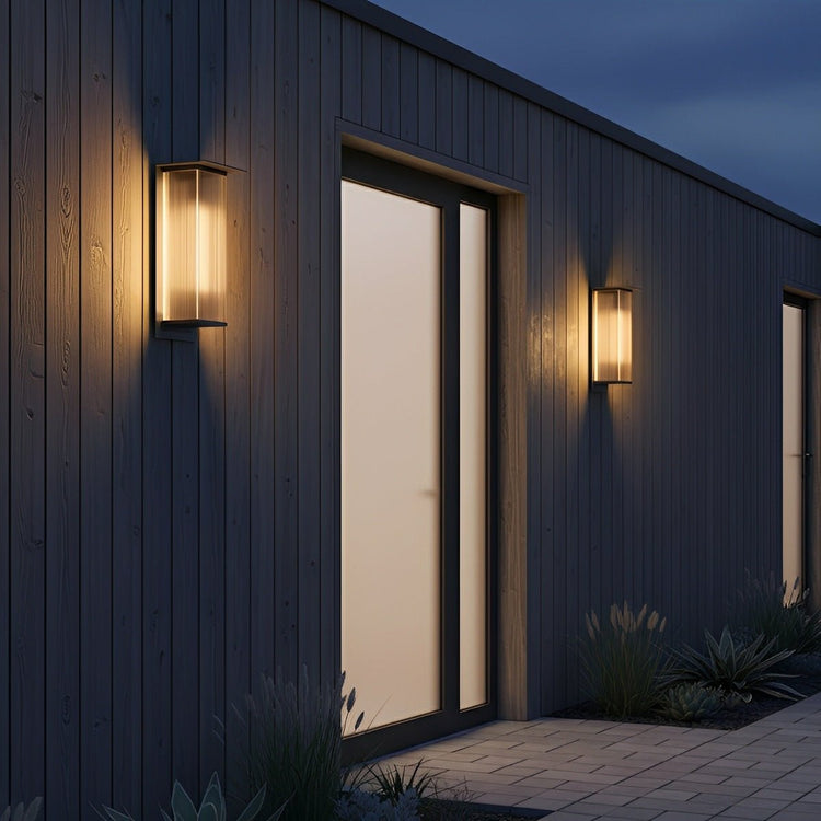 Rectangular Waterproof LED Modern Outdoor Solar Wall Sconces Lighting - Flyachilles