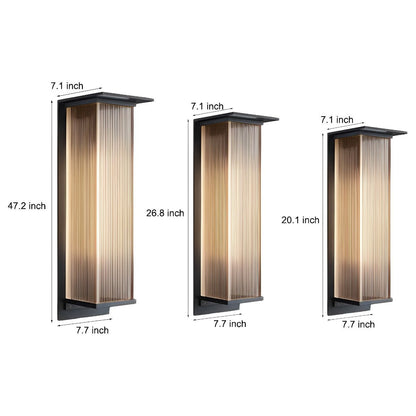 Rectangular Waterproof LED Modern Outdoor Solar Wall Sconces Lighting - Flyachilles