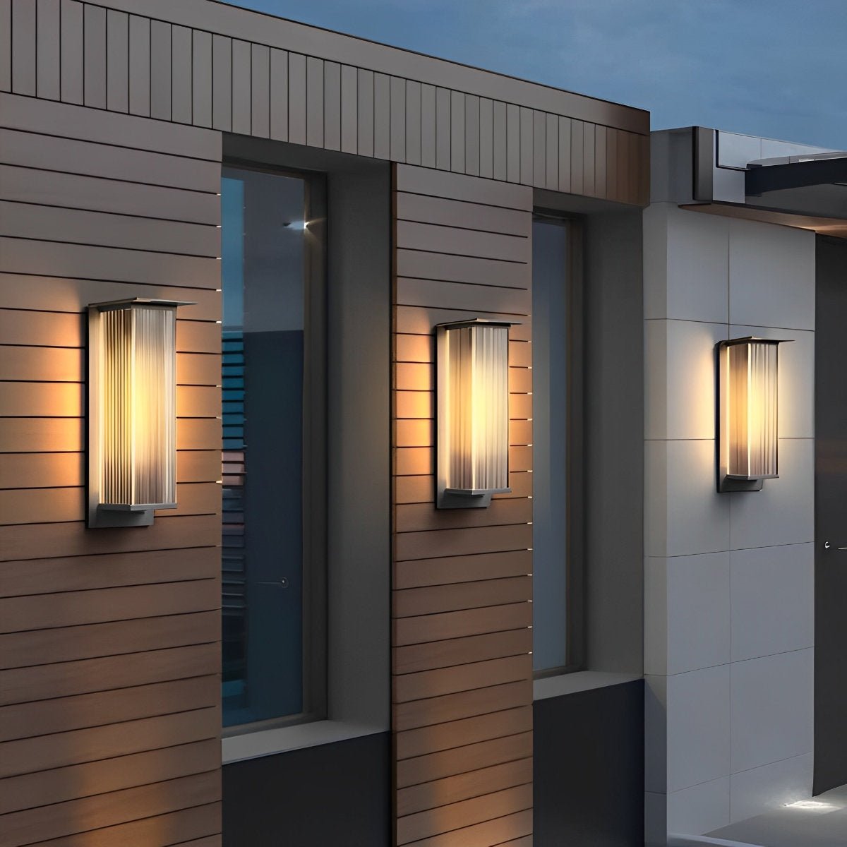 Rectangular Waterproof LED Modern Outdoor Solar Wall Sconces Lighting - Flyachilles