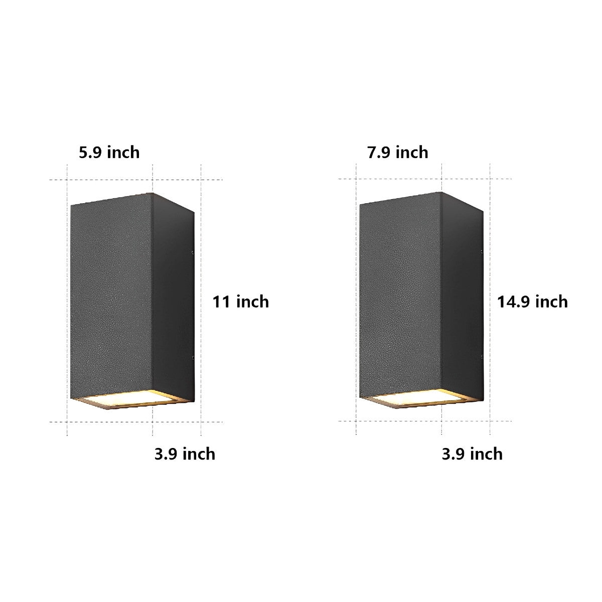 Rectangular Waterproof Up and Down Lights LED Solar Modern Wall Sconce Lighting - Flyachilles