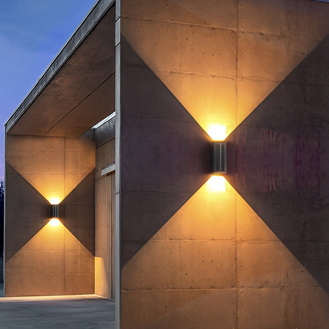 Rectangular Waterproof Up and Down Lights LED Solar Modern Wall Sconce Lighting - Flyachilles