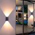 Rectangular Waterproof Up and Down Lights LED Solar Modern Wall Sconce Lighting - Flyachilles