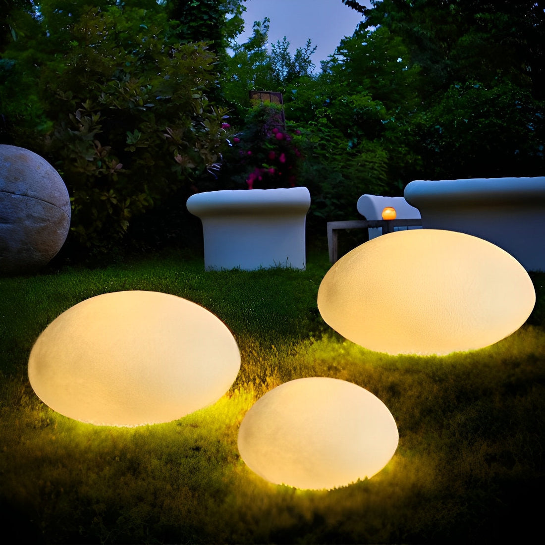Resin Cobblestone Waterproof LED Creative Lawn Lights Outdoor Floor Lamp - Flyachilles