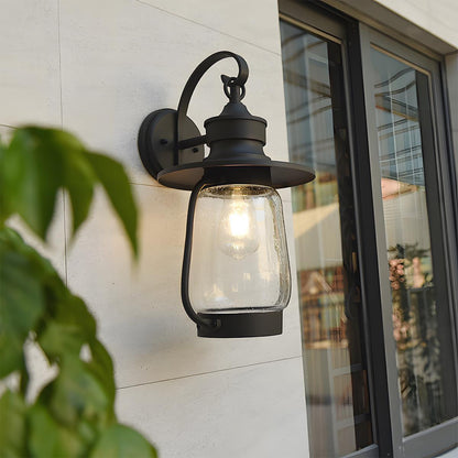 Retro Black Waterproof Lantern Outdoor Wall Sconces - Flyachilles