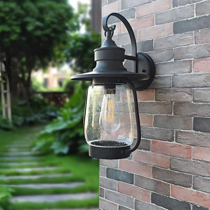 Retro Black Waterproof Lantern Outdoor Wall Sconces - Flyachilles