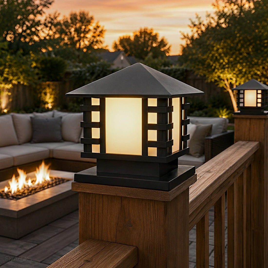 Retro Column LED Antique Garden Waterproof Courtyard Stigma Lamp - Flyachilles