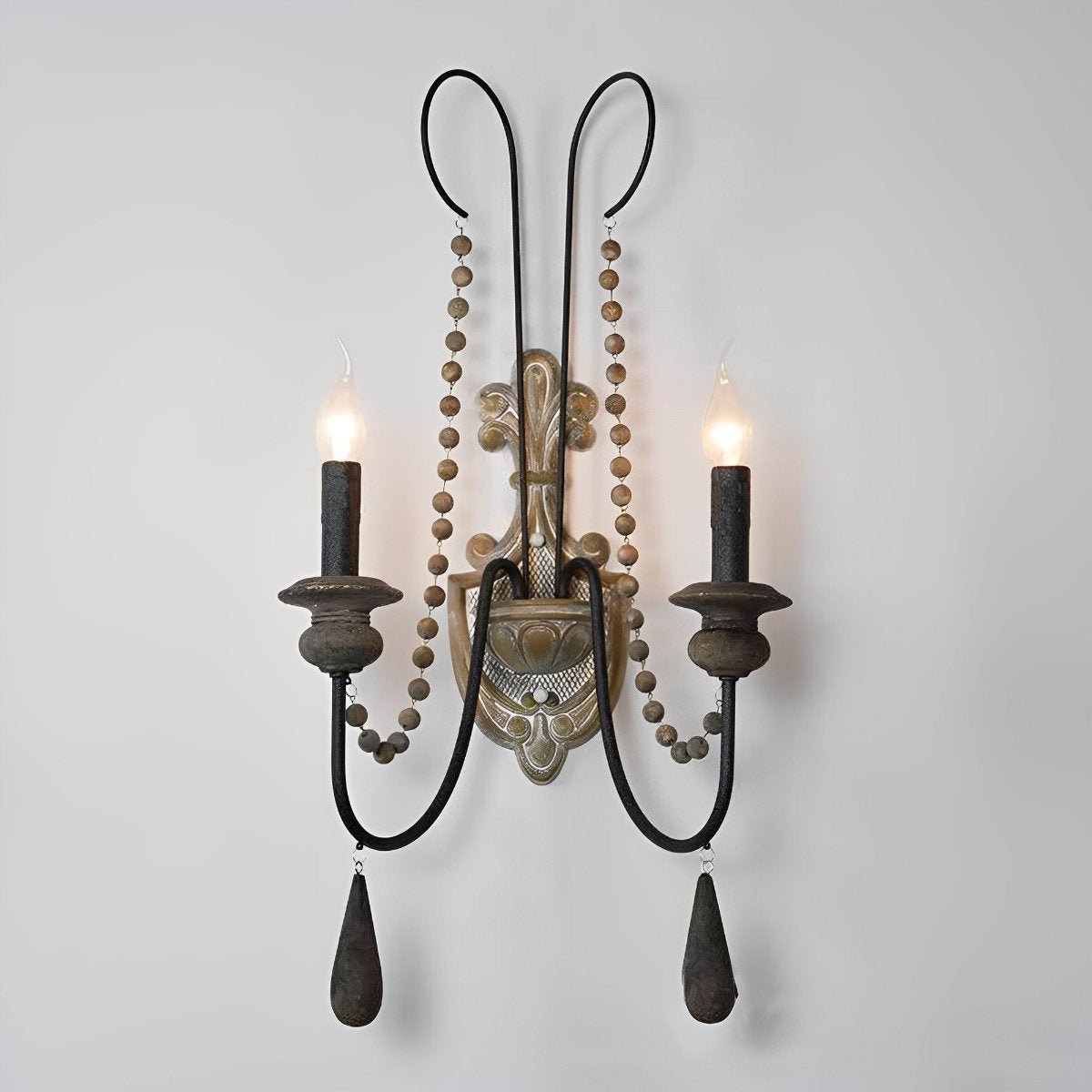 Retro Distressed Candlestick Wall Sconces Light - Flyachilles