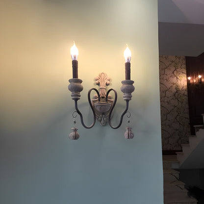 Retro Distressed Candlestick Wall Sconces Light - Flyachilles