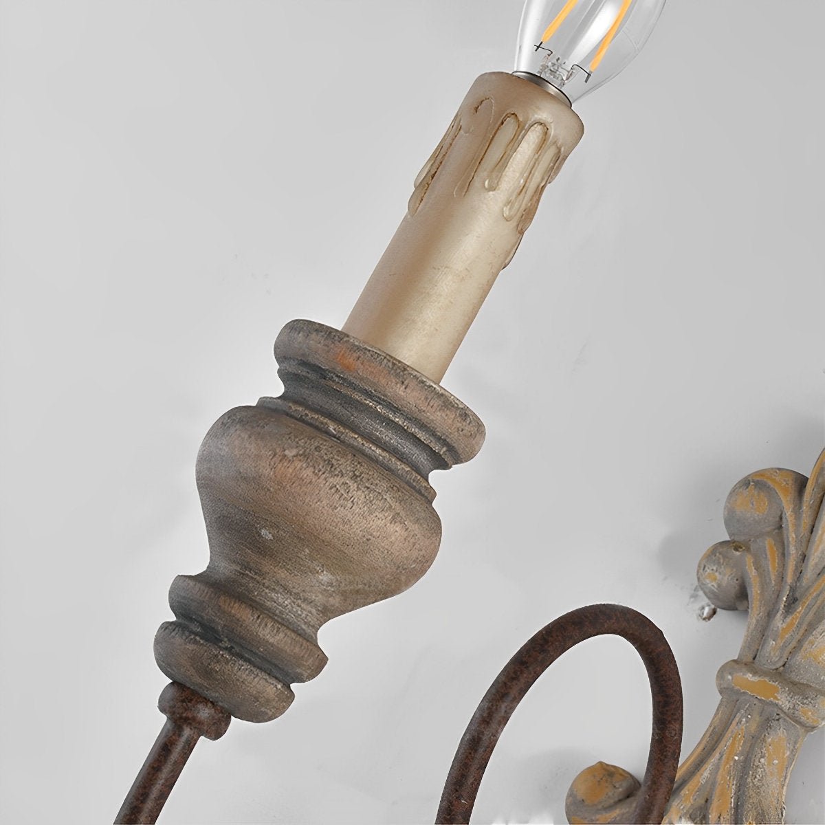 Retro Distressed Candlestick Wall Sconces Light - Flyachilles