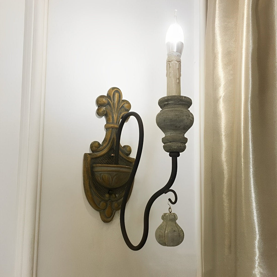 Retro Distressed Candlestick Wall Sconces Light - Flyachilles