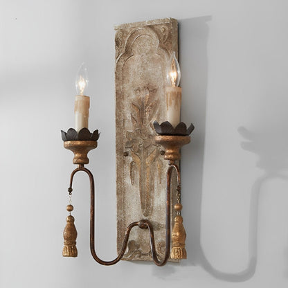 Retro Distressed Candlestick Wall Sconces Light - Flyachilles