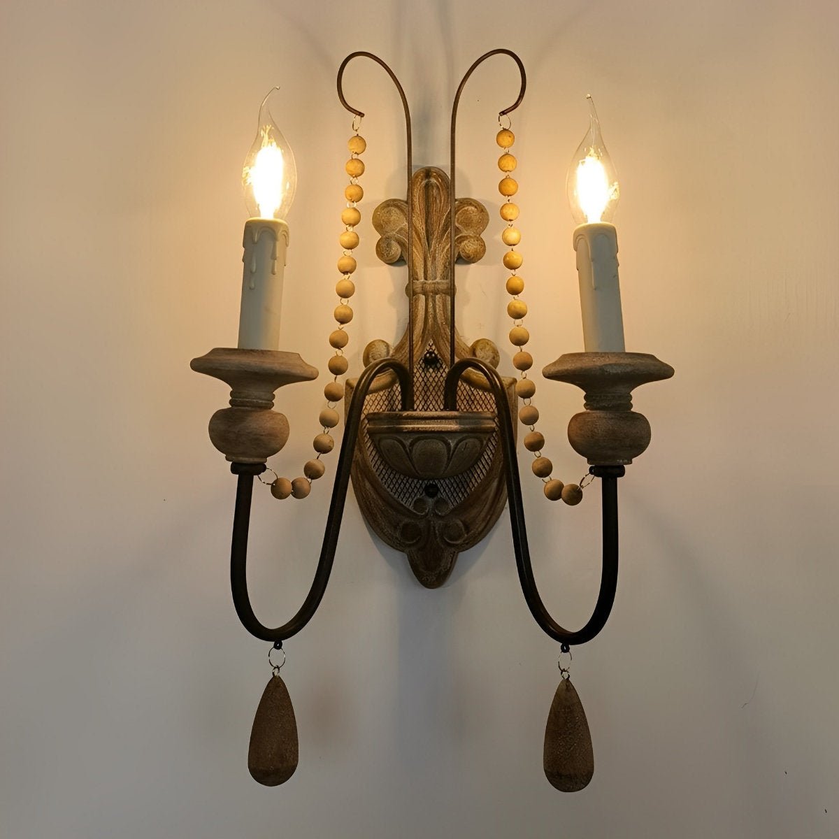 Retro Distressed Candlestick Wall Sconces Light - Flyachilles