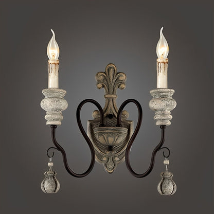 Retro Distressed Candlestick Wall Sconces Light - Flyachilles