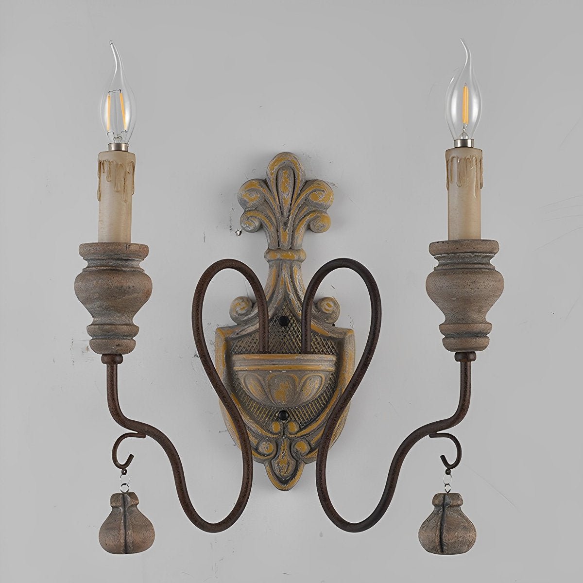 Retro Distressed Candlestick Wall Sconces Light - Flyachilles