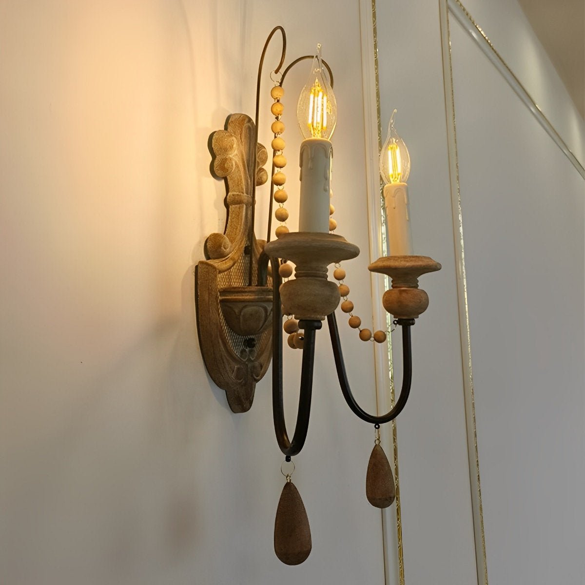 Retro Distressed Candlestick Wall Sconces Light - Flyachilles