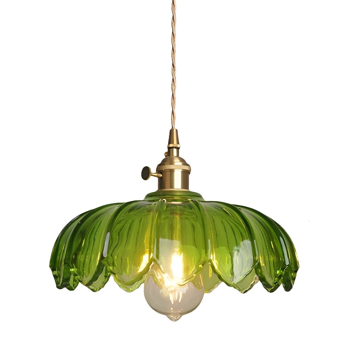 Retro Flower Glass Brass Kitchen Pendant Lighting Chandelier Hanging Lamp - Flyachilles