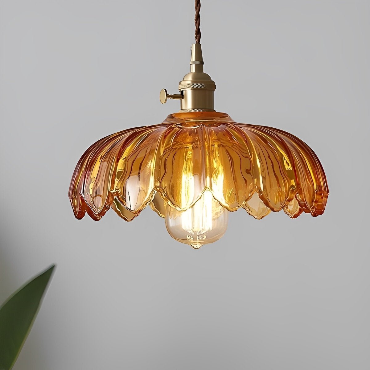 Retro Flower Glass Brass Kitchen Pendant Lighting Chandelier Hanging Lamp - Flyachilles