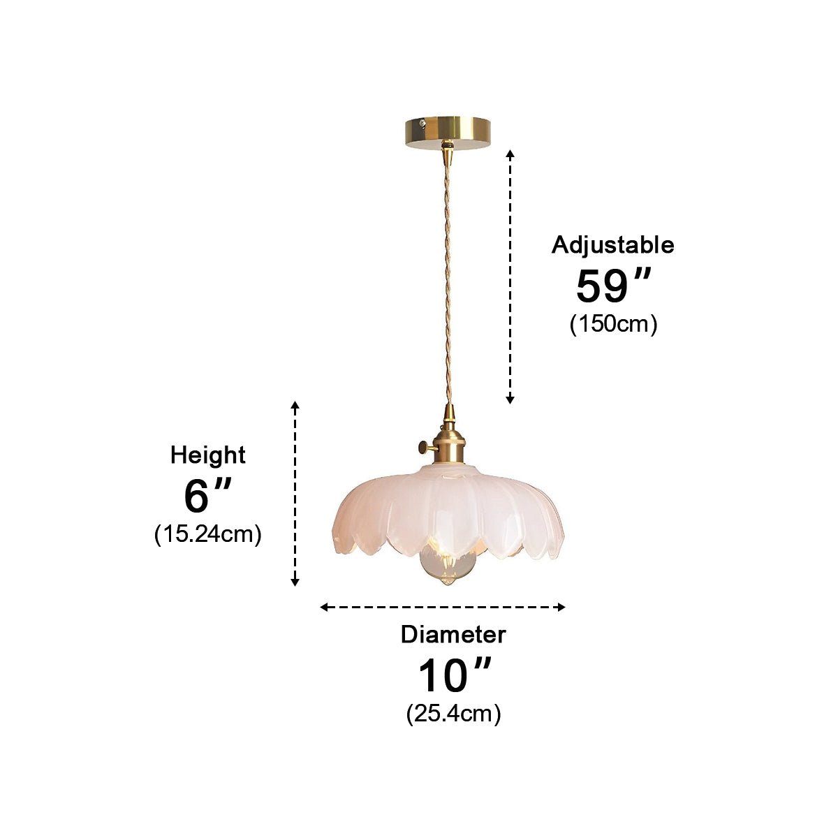 Retro Flower Glass Brass Kitchen Pendant Lighting Chandelier Hanging Lamp - Flyachilles