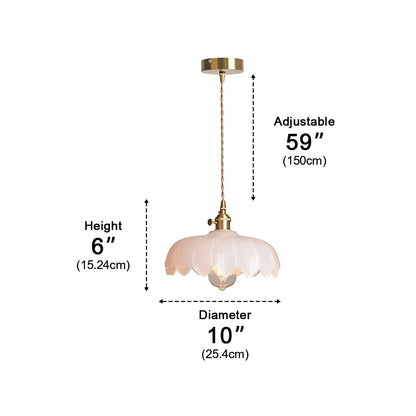 Retro Flower Glass Brass Kitchen Pendant Lighting Chandelier Hanging Lamp - Flyachilles
