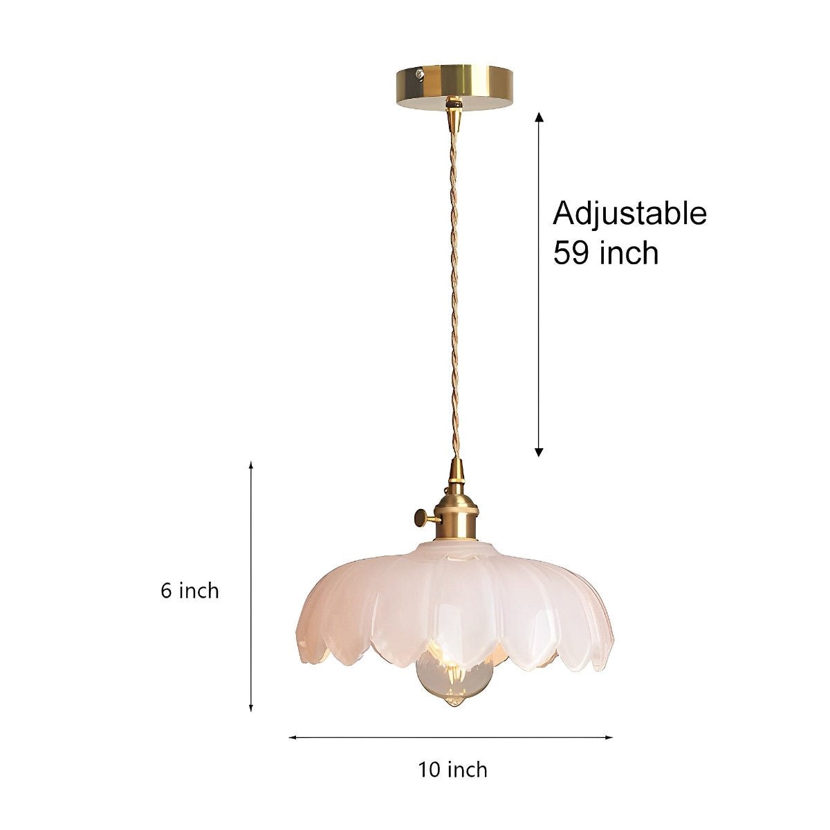 Retro Flower Glass Brass Kitchen Pendant Lighting Chandelier Hanging Lamp - Flyachilles