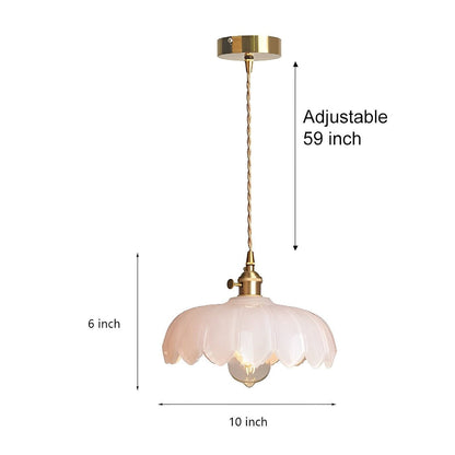 Retro Flower Glass Brass Kitchen Pendant Lighting Chandelier Hanging Lamp - Flyachilles