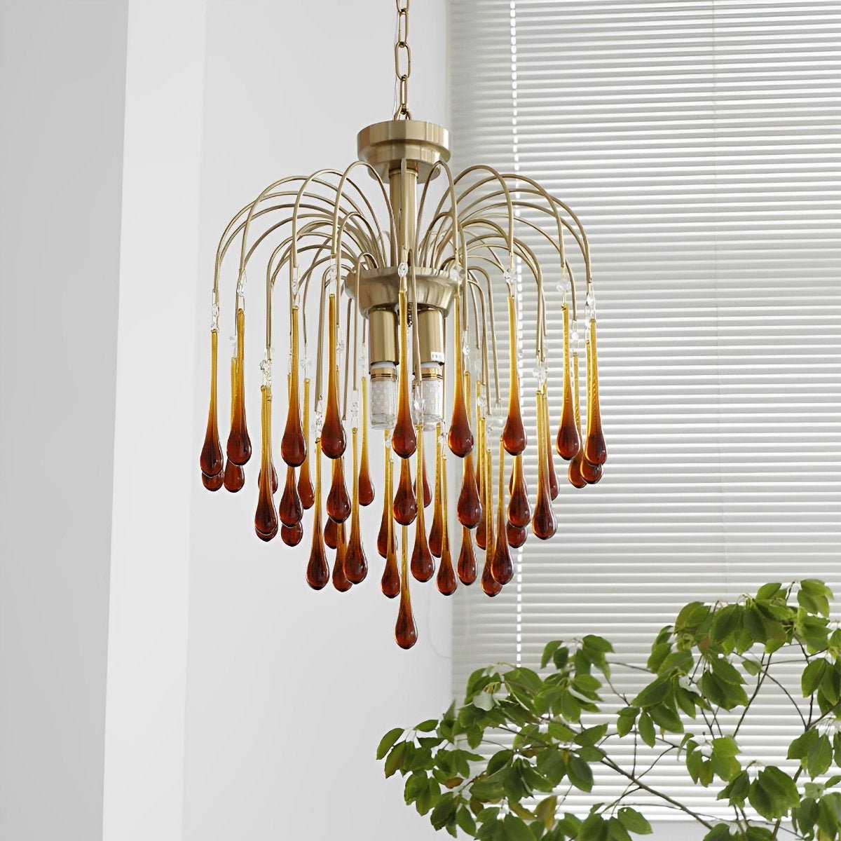 Retro Gold Linear Teardrop Crystal Chandeliers - Flyachilles