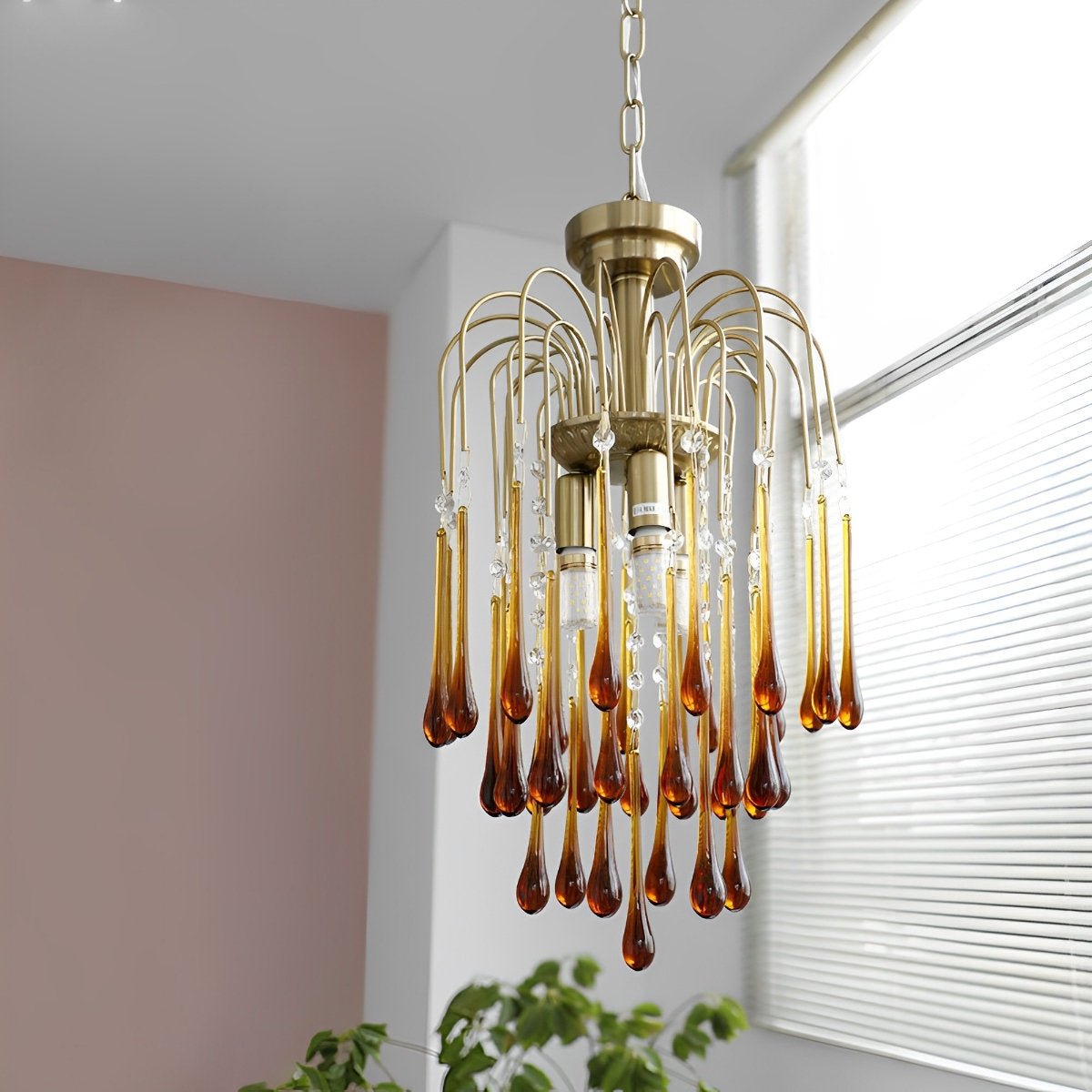 Retro Gold Linear Teardrop Crystal Chandeliers - Flyachilles