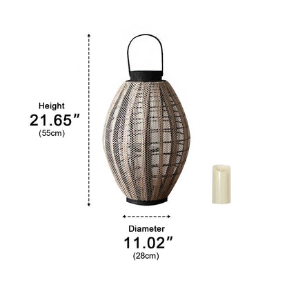 Retro Oval Cage LED Candle Floor Lamp Lantern - Flyachilles