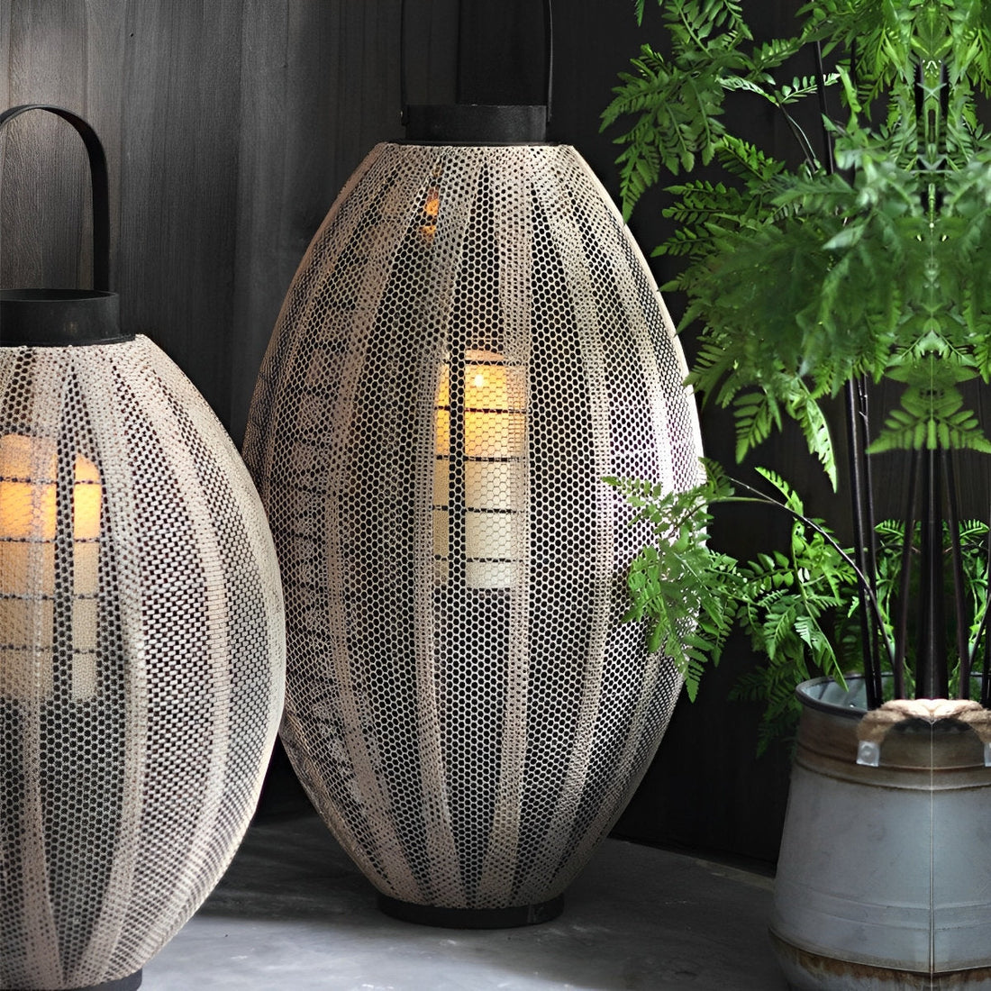 Retro Oval Cage LED Candle Floor Lamp Lantern - Flyachilles
