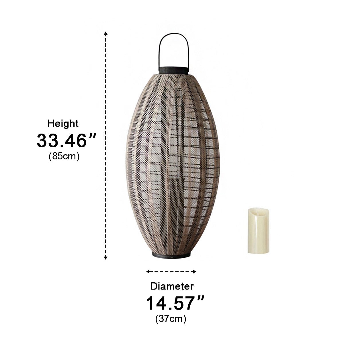 Retro Oval Cage LED Candle Floor Lamp Lantern - Flyachilles