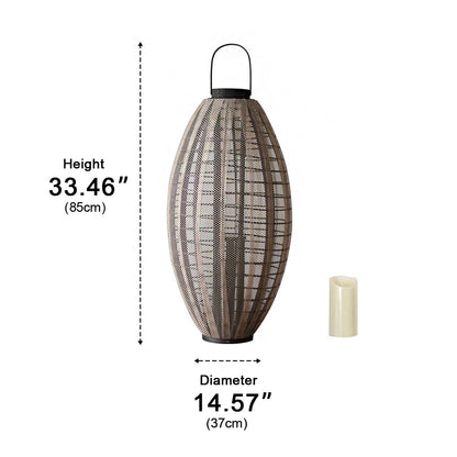 Retro Oval Cage LED Candle Floor Lamp Lantern - Flyachilles