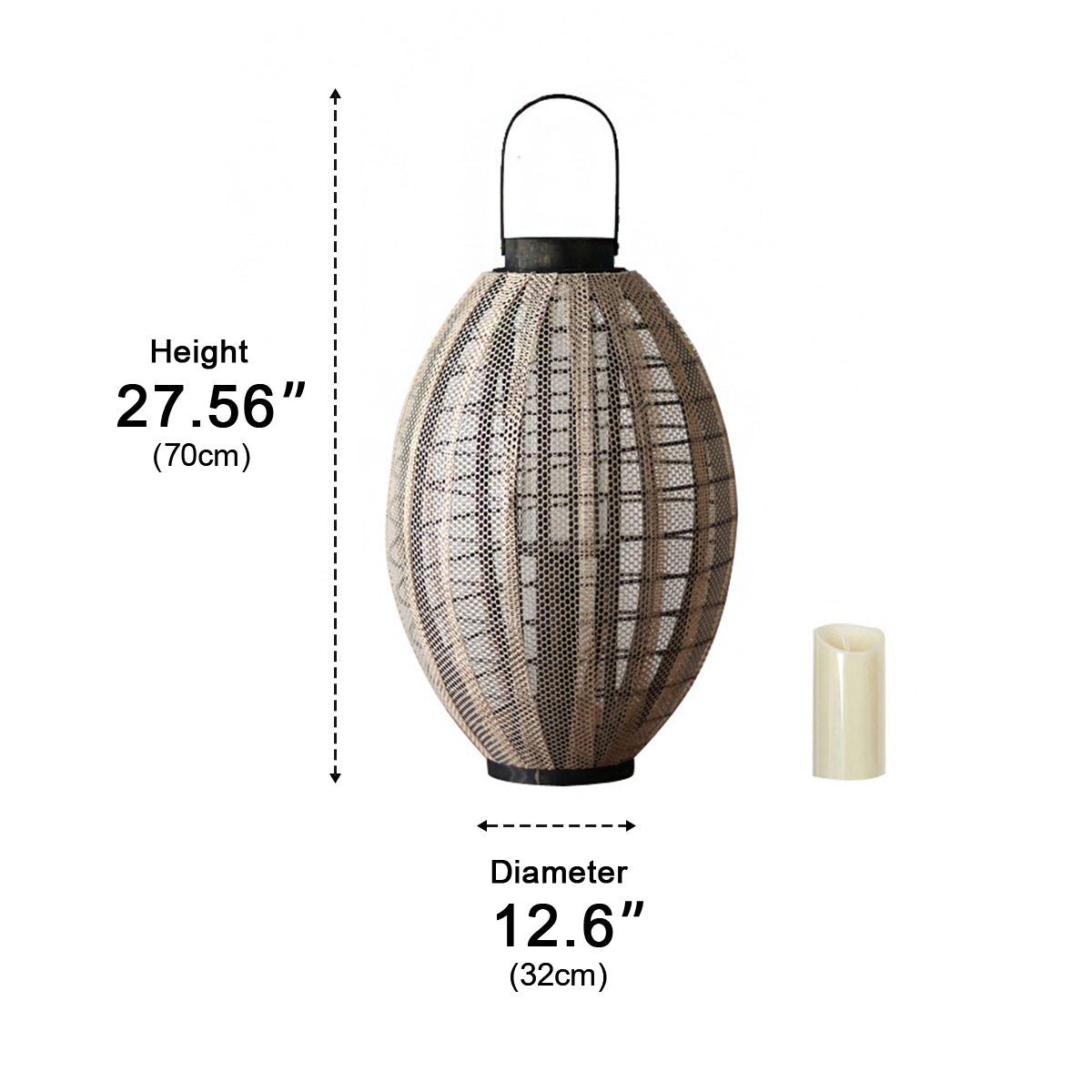 Retro Oval Cage LED Candle Floor Lamp Lantern - Flyachilles