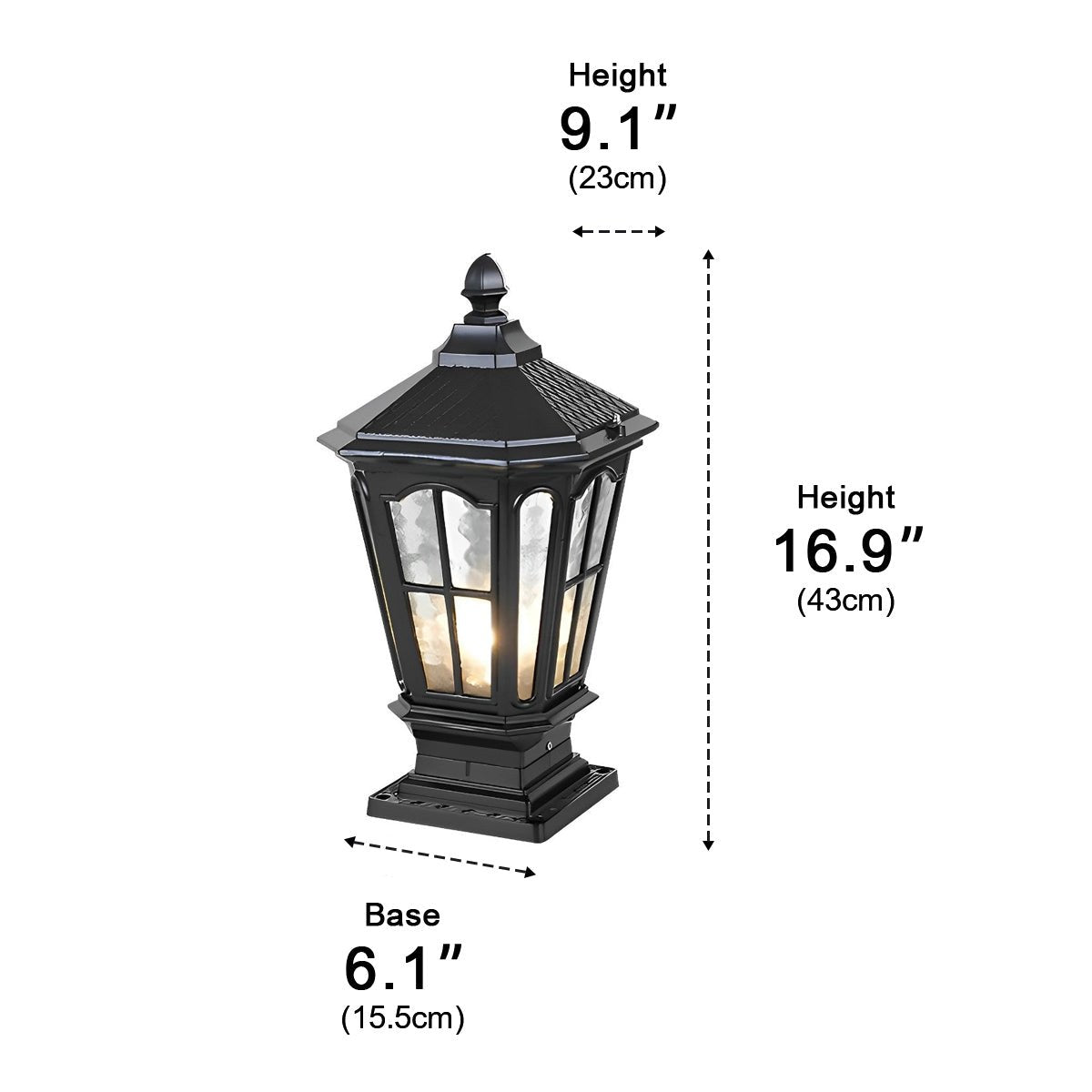 Retro Pavilion Shape Waterproof LED Solar Powered Fence Post Cap Lights - Flyachilles