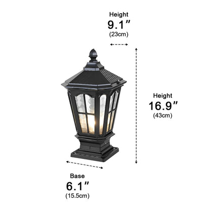 Retro Pavilion Shape Waterproof LED Solar Powered Fence Post Cap Lights - Flyachilles