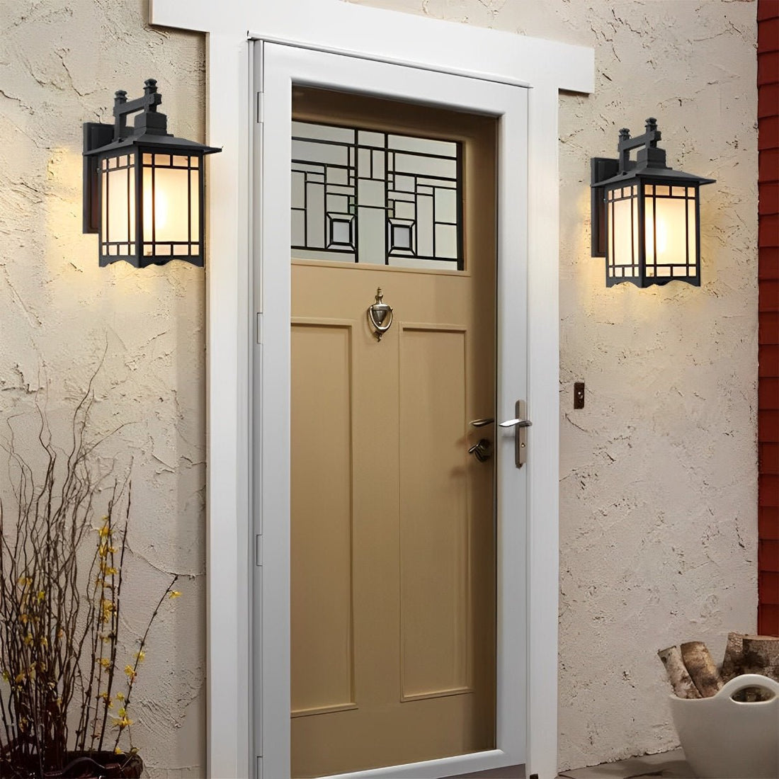 Retro Waterproof LED Vintage Solar Wall Lamp with Remote Wall Sconce Lighting - Flyachilles