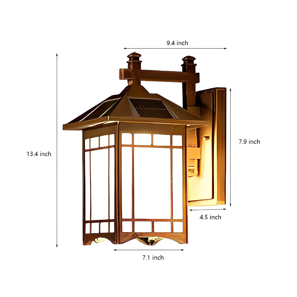 Retro Waterproof LED Vintage Solar Wall Lamp with Remote Wall Sconce Lighting - Flyachilles